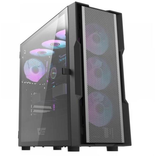 Darkflash DK431 Mesh számítógépház + 4 ARGB ventilátor (fekete) (DK431 MESH BLACK)